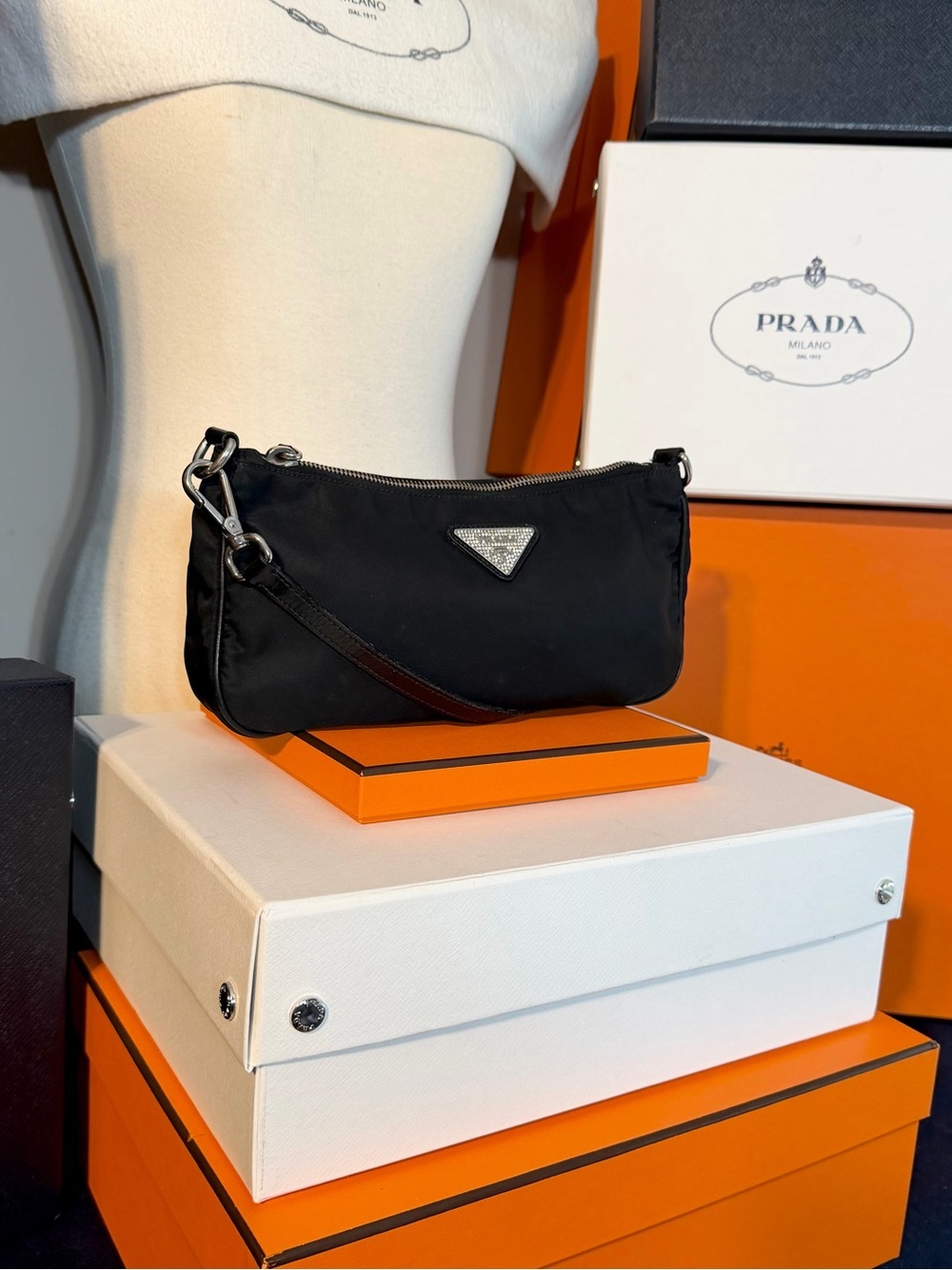 Prada⭐️Re-edition 2002!⭐️
Crystalized/Rhinestone logo mini bag!⭐️OFFERS Always! - Picture 7 of 15